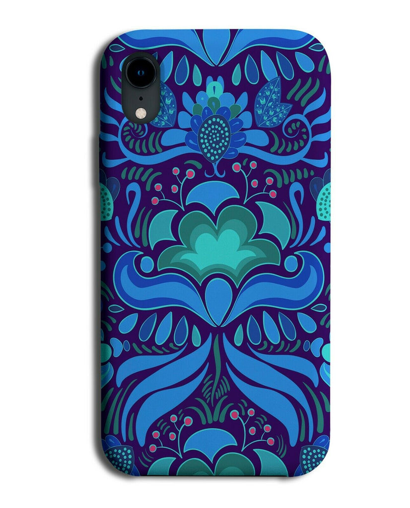 Neon Green and Blue Flower Outline Shapes Phone Case Cover Shaped Boys G648