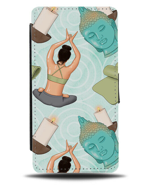 Yoga Poses Flip Wallet Case Pose Posing Candles Candle Buddha Buddhas Gift G785