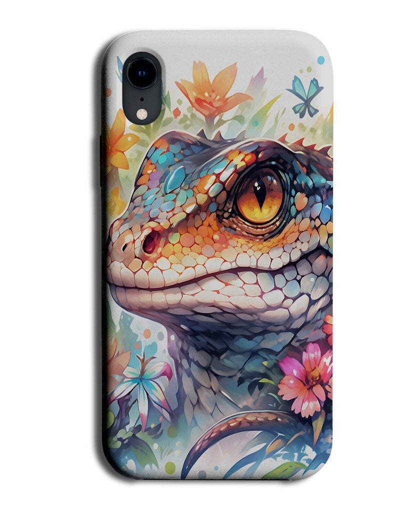 Floral Lizard Phone Case Cover Flowers Lizards Reptiles Newt Gecko Gekko DC90