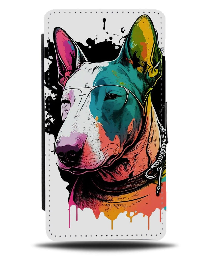 Bull Terrier Art Print Flip Wallet Case Terriers Dog Dogs Colourful Artwork AE94