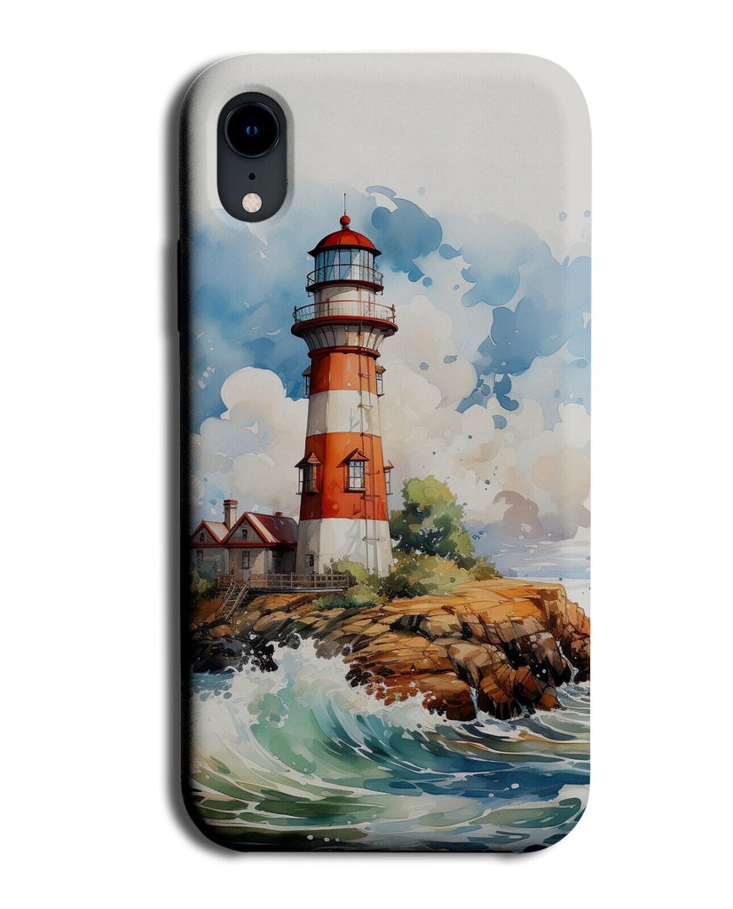 Watercolour Lighthouse Phone Case Cover Light House Ocean In Sea Tower Wave CG80