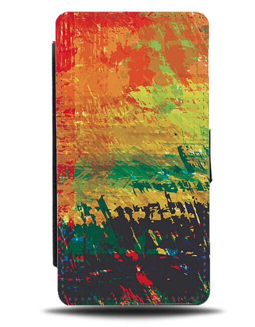 Colourful Abstract Painting Picture Flip Wallet Case Paint Art Artwork E671