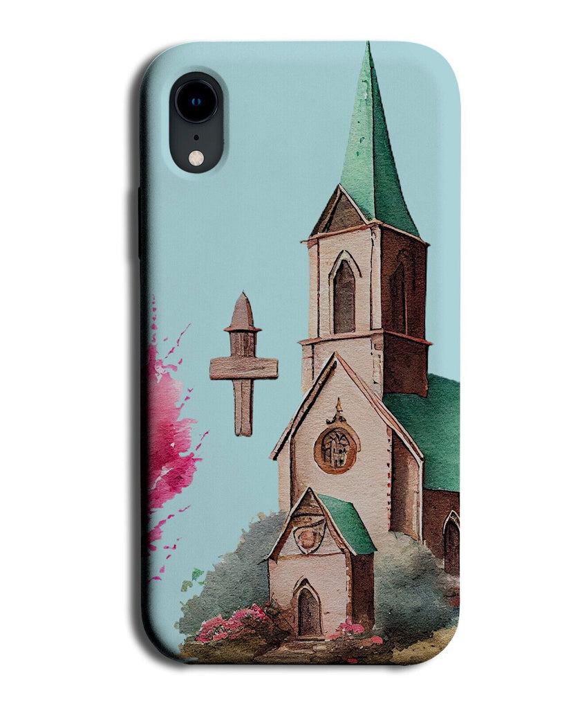 Watercolour Church Building Picture Phone Case Cover Churches Church's Q585