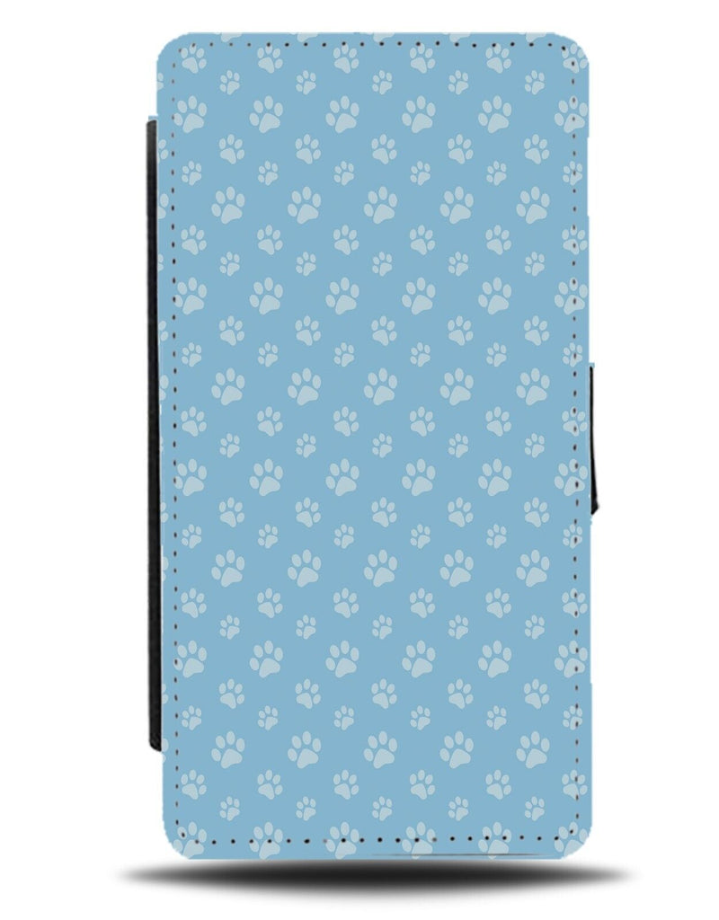 Sky Blue Paw Print Flip Wallet Case Paws Marks Shapes Dog Cat Dogs Cats DF28