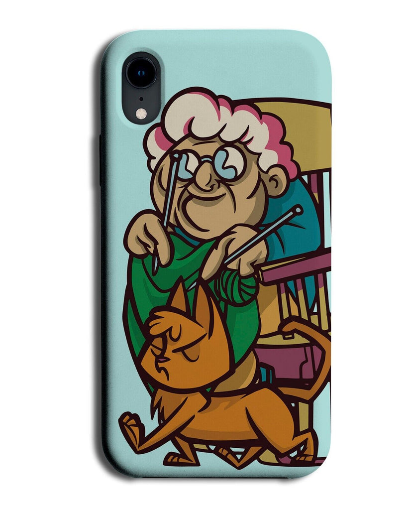 Old Knitting Lady Phone Case Cover Cats Knit Crazy Cats Ladies Ladys Kniter P831