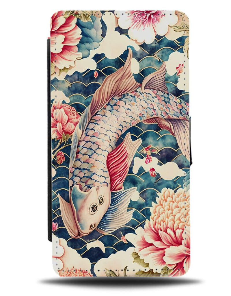 Japanese Portrait Koi Flip Wallet Case Kois Fish Japans Traditional Scene AC93