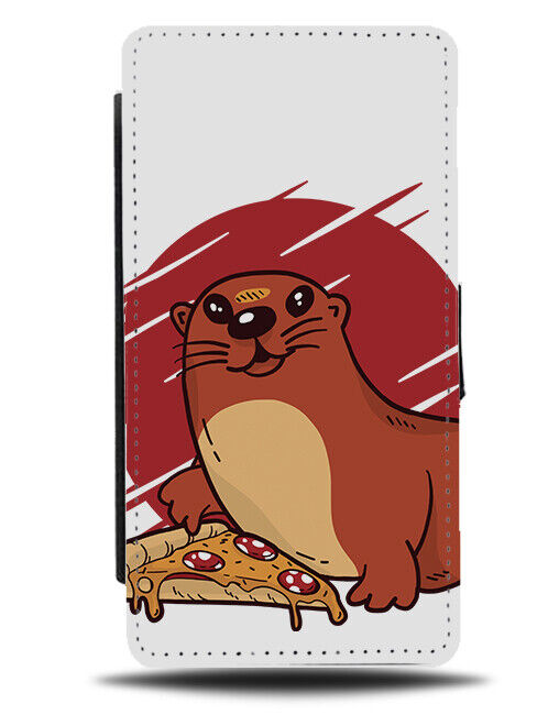 Pizza Otter Flip Wallet Case Pizzas Otters Funny Baby Hungry Sea K911