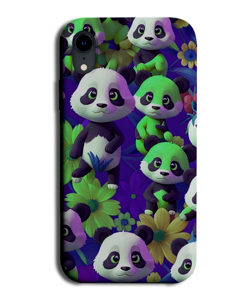 Funny Baby Panda Cartoon Pattern Phone Case Cover Babies Pandas Purple DD55