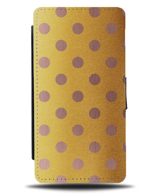 Gold With Rose Gold Spotted Flip Cover Wallet Phone Case Spots Pattern Hers i558