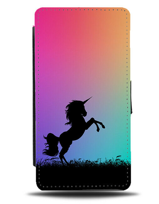 Unicorn Silhouette Flip Cover Wallet Phone Case Unicorns Multicolour Shape I072