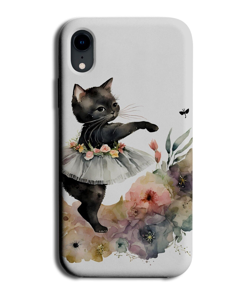 Ballet Kitten Phone Case Cover Cat Dancer Tutu Black Cat Floral Flowers BF89