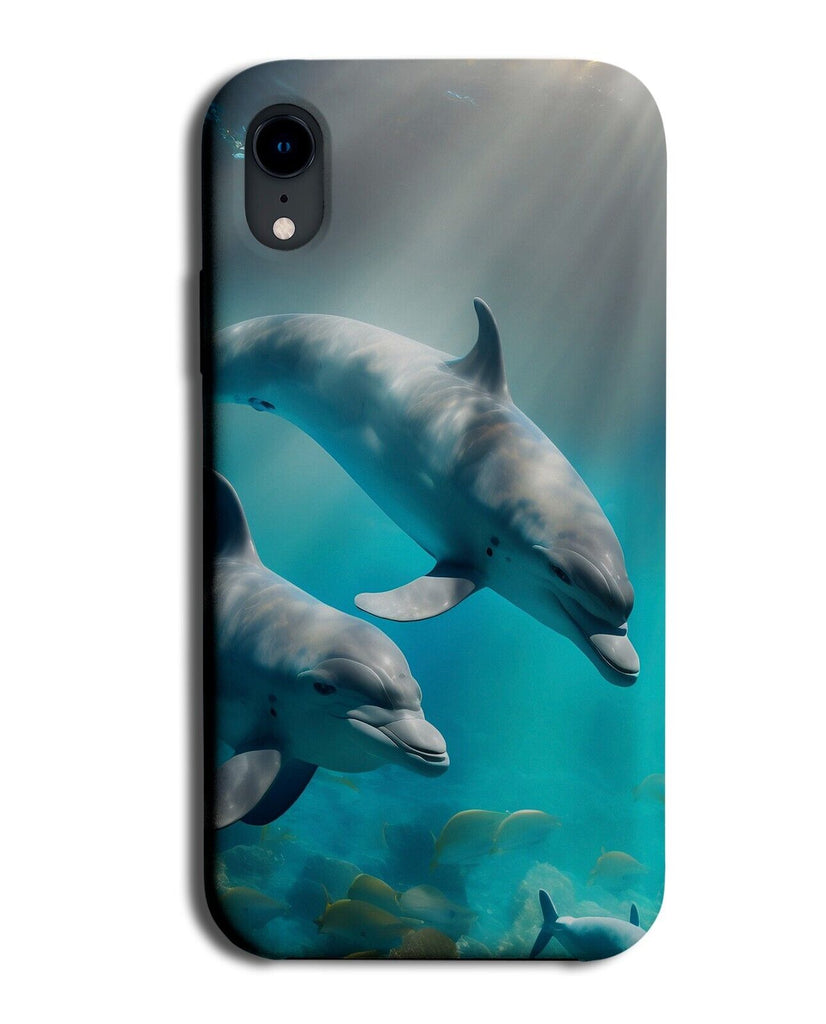 Swimming Dolphins Underwater Phone Case Cover Dolphin Sea Ocean Wild Baby AD72