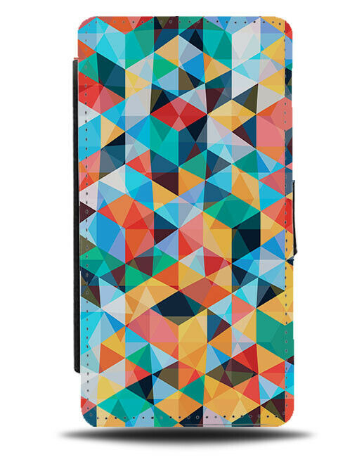 Mosaic Geometrics Flip Wallet Case Geometric Print Colours Colourful K985