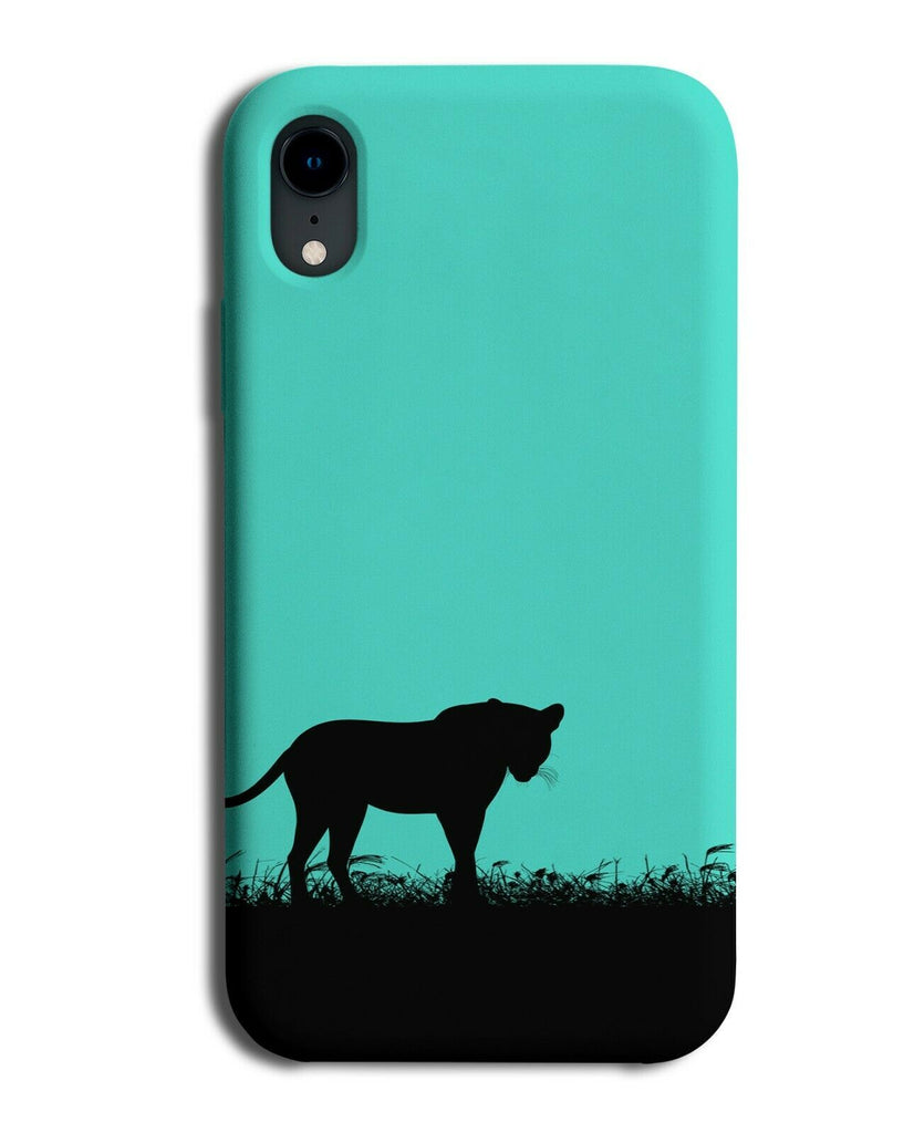 Leopard Silhouette Phone Case Cover Leopards Turquoise Green i274
