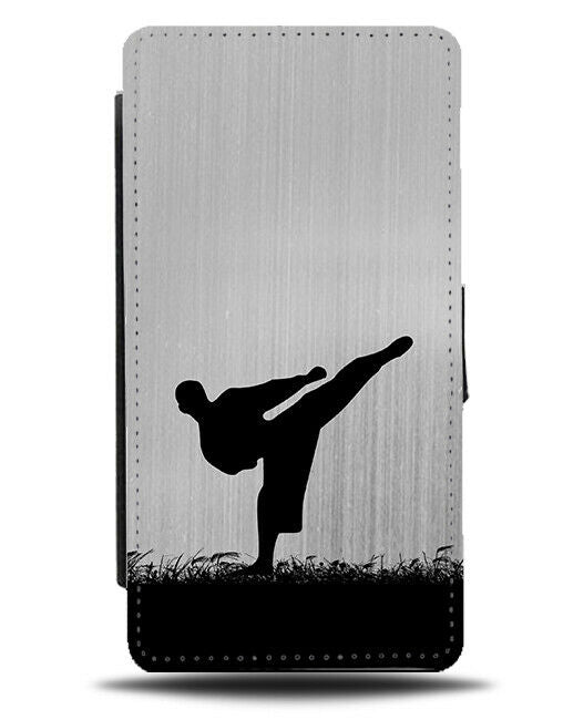 Karate Flip Cover Wallet Phone Case Jujutsi Kickboxing Boxing Silver Grey i701