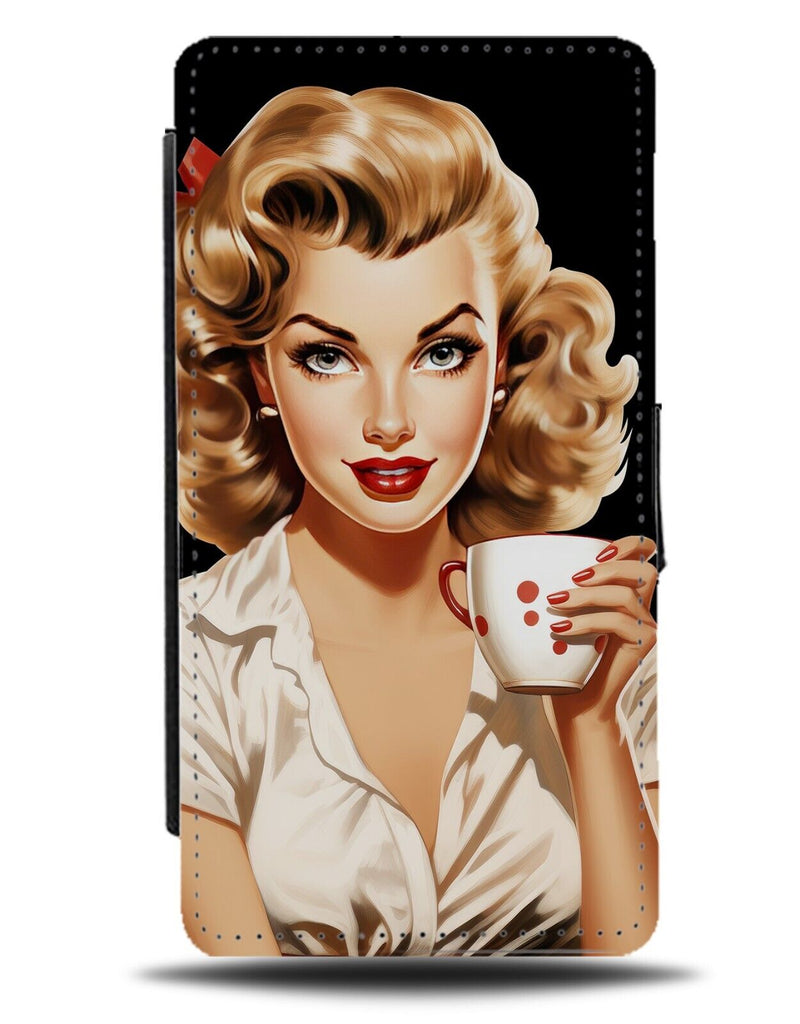 Retro American Pin Up Housewife Flip Wallet Case 60s 50s House Wife Vintage CT53