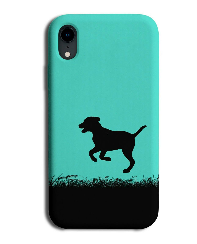 Dog Silhouette Phone Case Cover Dogs Puppy Turquoise Green i268