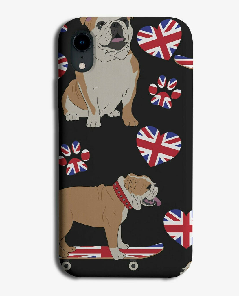 British Bulldog Phone Case Cover Bull Dog UK Union Jack Flag Dogs E898