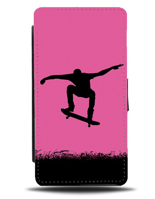 Skateboard Flip Cover Wallet Phone Case Skateboarder Skate Board Hot Pink i621