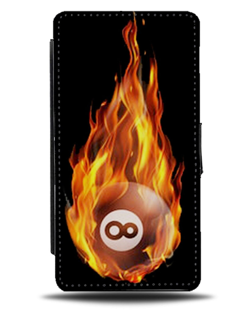 Eight Ball Fire Flip Wallet Case Pool Snooker Balls 8 Black Player Mens DE34