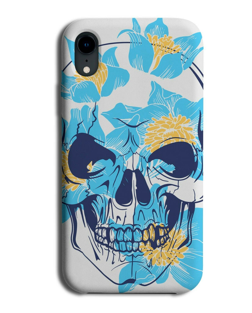 Blue Lily Skull Phone Case Cover Lillies Lilies Flowers Floral Skeleton E249