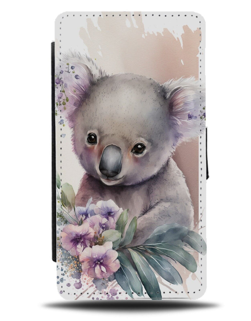 Koala Watercolour Painting Flip Wallet Case Koalas Bear Bears Portrait AV39