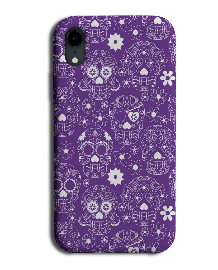 Purple Sugar Skull Phone Case Cover Skulls Mexican Floral Lilac Violet G586