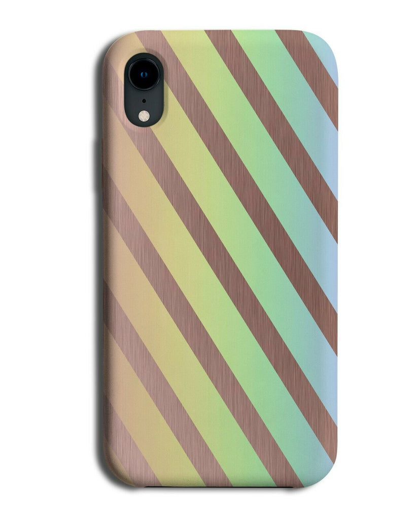 Fun Multicoloured Rose Gold Stripes Phone Case Cover Striped Multicolour I849