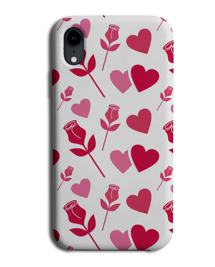 Roses and Love Hearts Phone Case Cover Loves Heart Rose Flowers Stems K863