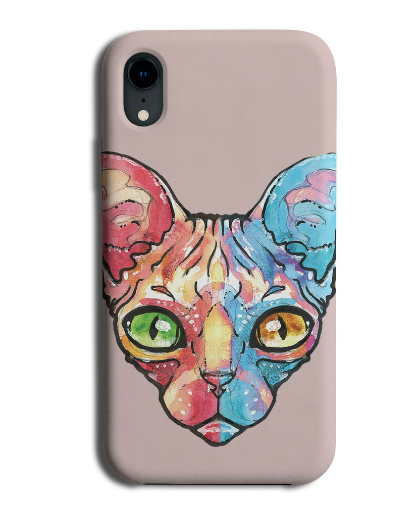 Pink and Blue Sphynx Cat Phone Case Cover Kitten Cats Face Pet Cartoon Kat E434