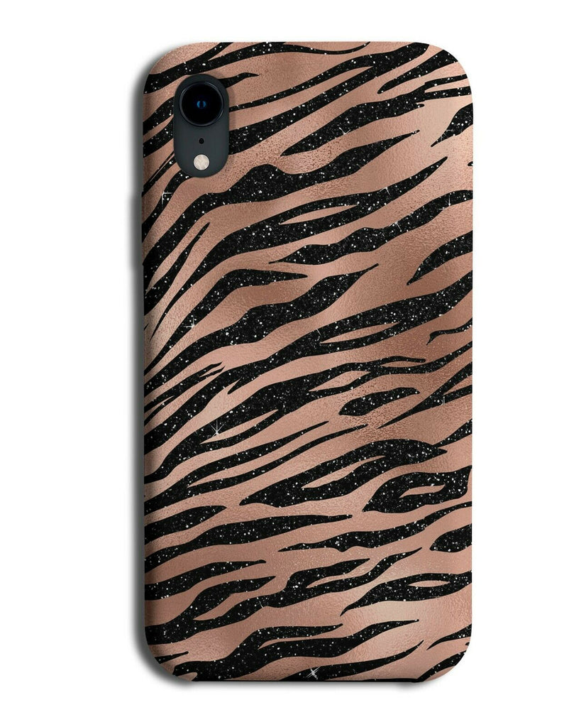 Rose Gold Zebra Markings Phone Case Cover Glitter Print Glittery Image G024