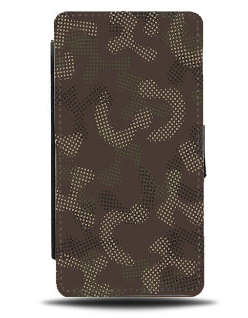 Stylish Army Mesh Printed Flip Wallet Case Camo Camouflage Shapes Lining H571