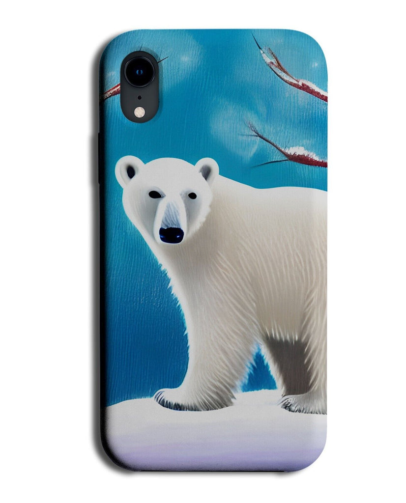 Polar Bear In The Snow Phone Case Cover Bears Cartoon Painting Print Arctic CK19