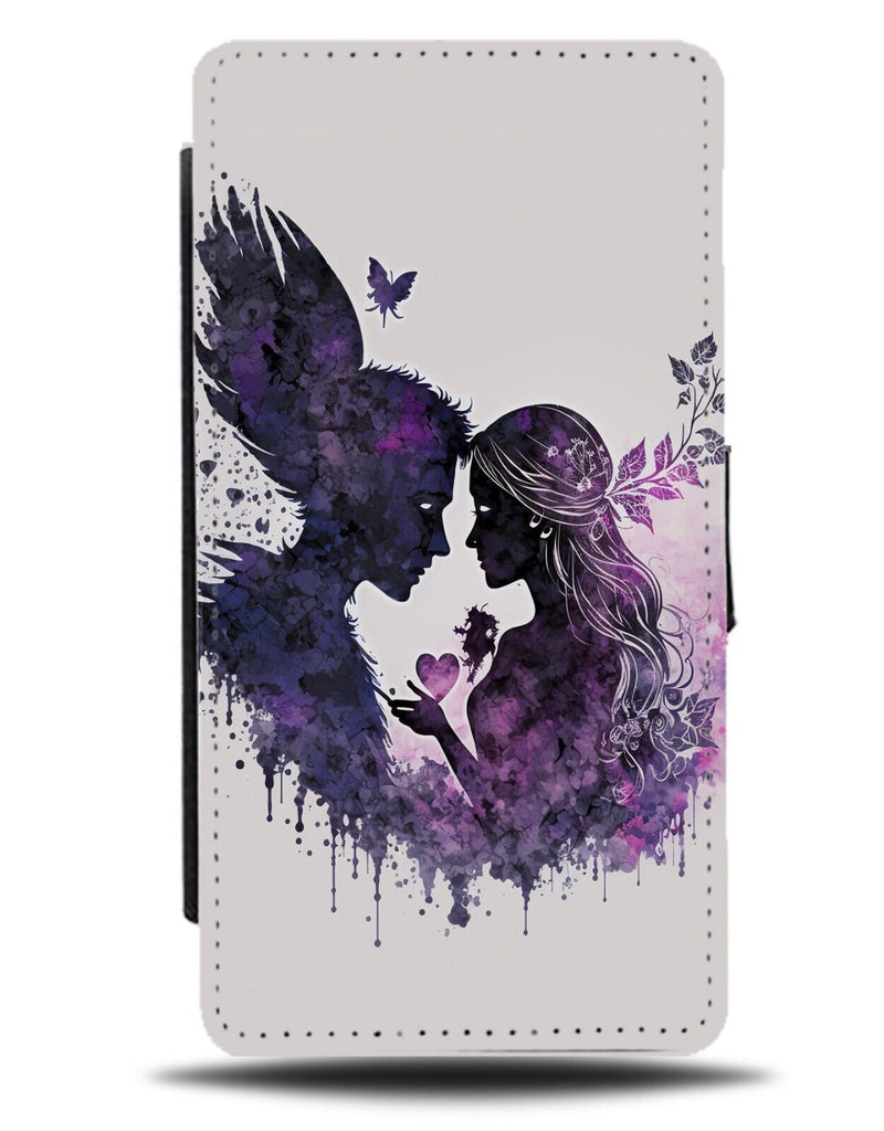 Dark Fairy Couple Flip Wallet Case Angel Angels Grunge Gothic Relationship AI35