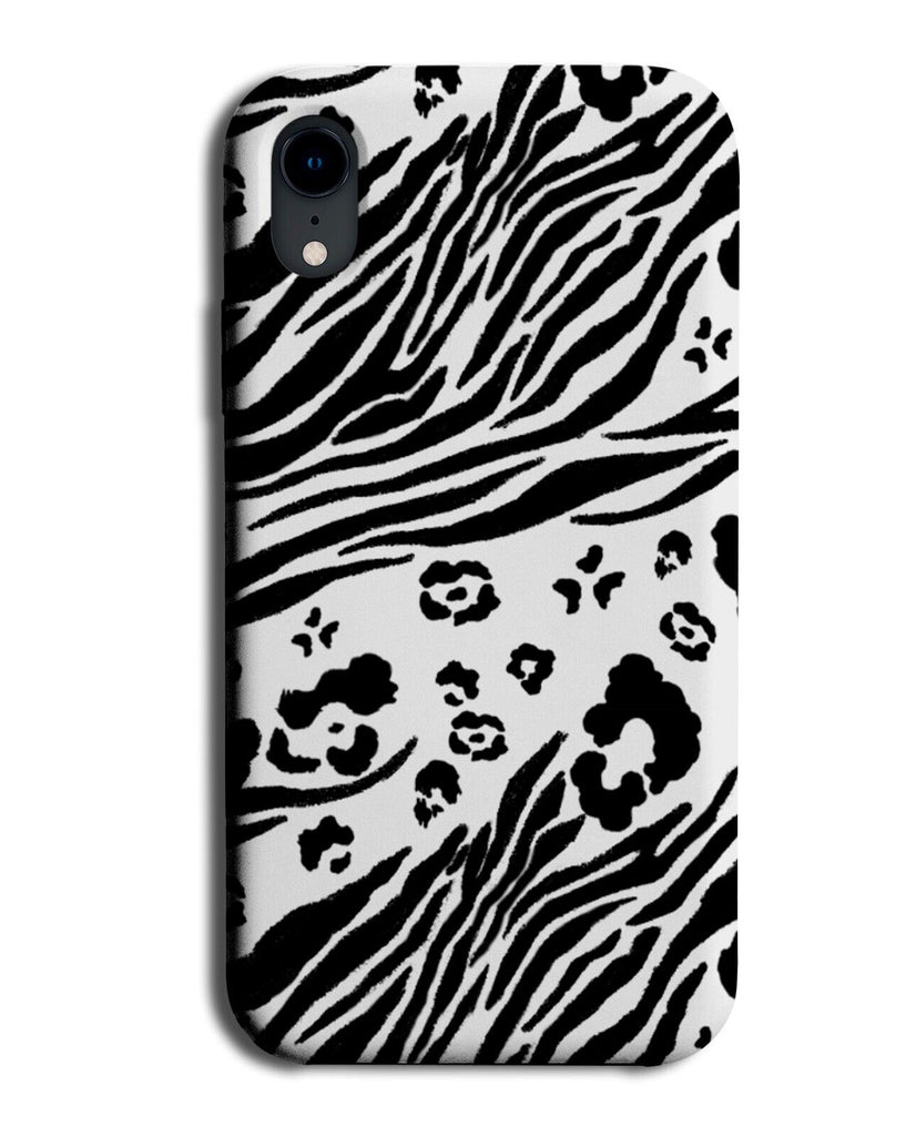 Zebra Skin and Leopard Print Animal Black &amp; White Pattern Phone Case Cover AB97