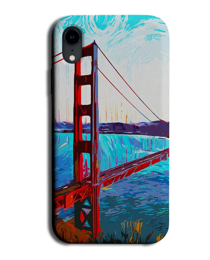 Golden Gate Bridge Oil Painting Phone Case Cover Bridges Red San Francisco LP52