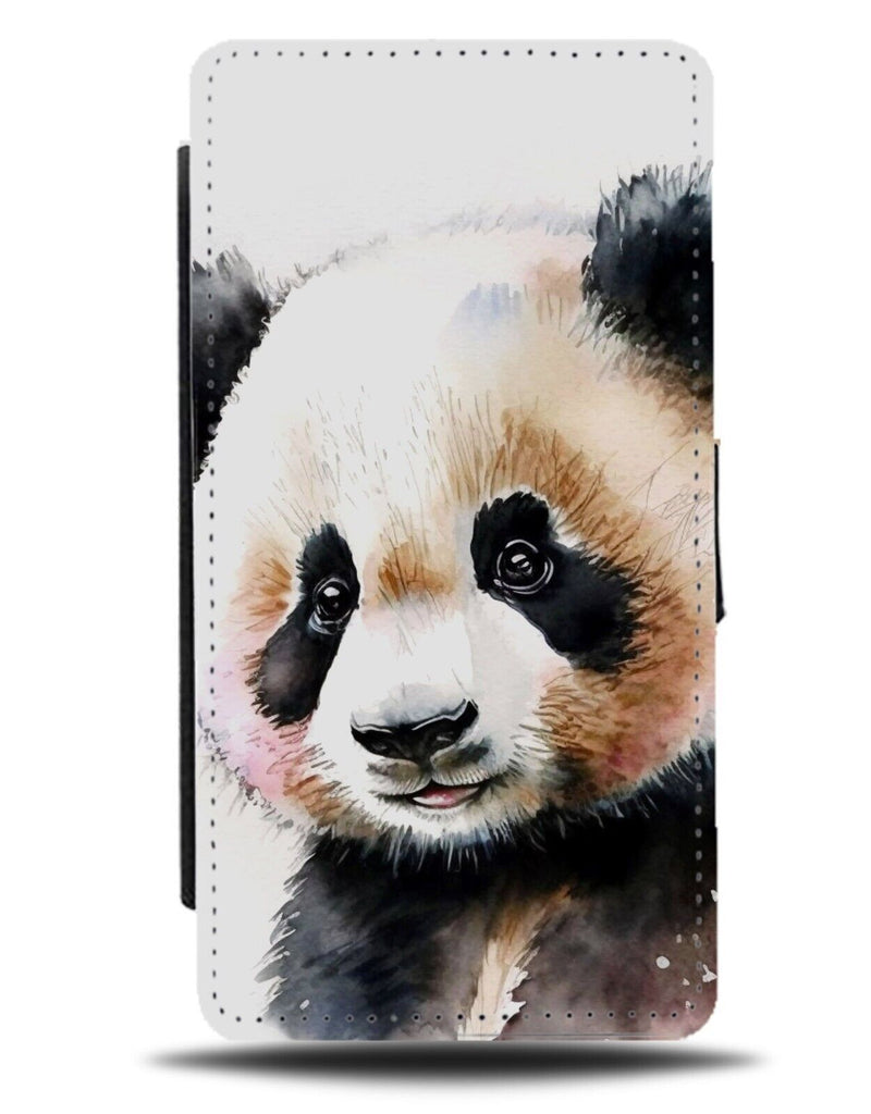 Stylish Panda Bear Painting Artwork Flip Wallet Case Paint Art Pandas Face BF73