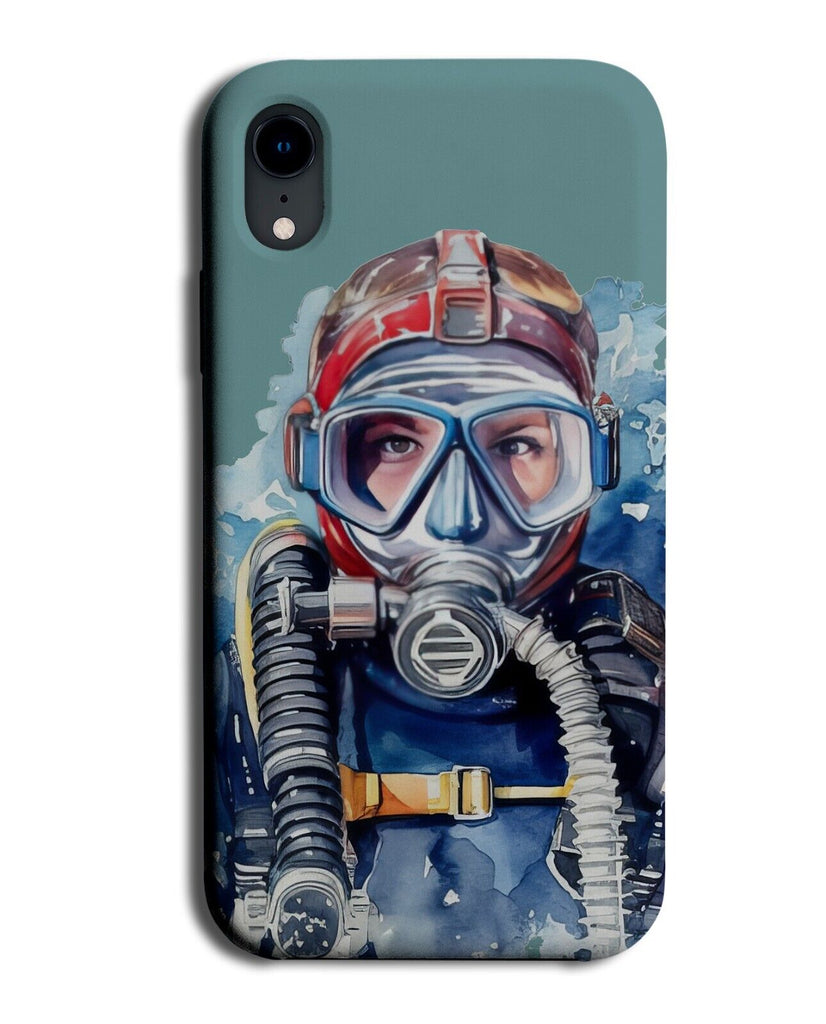 Scuba Diver Mask Painting Phone Case Cover Masks Goggles Dive Diving Gear DC53