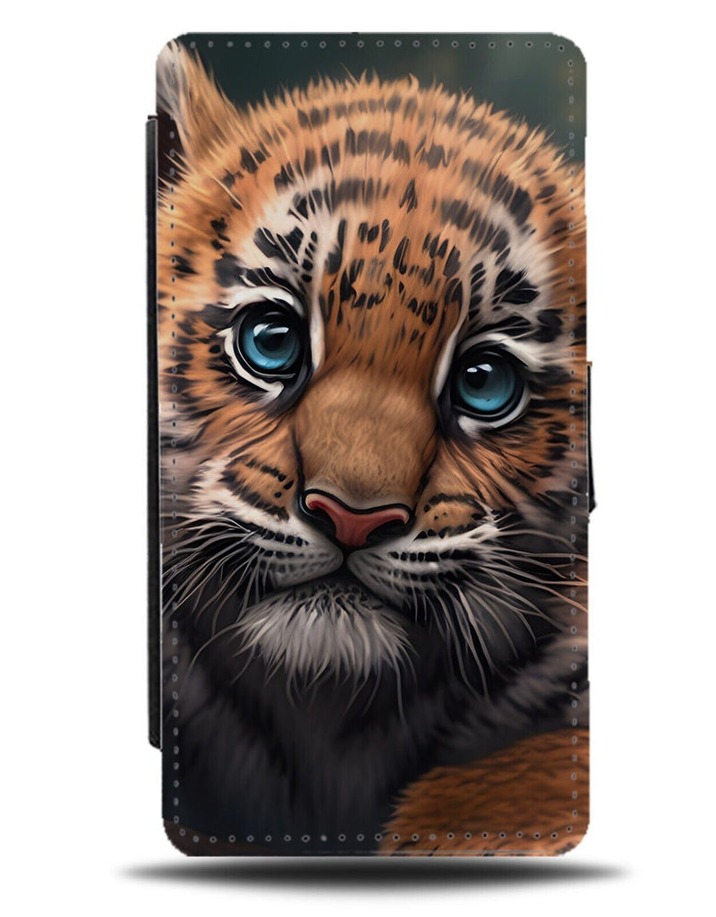 Cute Baby Tiger Flip Wallet Case Tigers Face Face Eyes Picture Photograph BF88