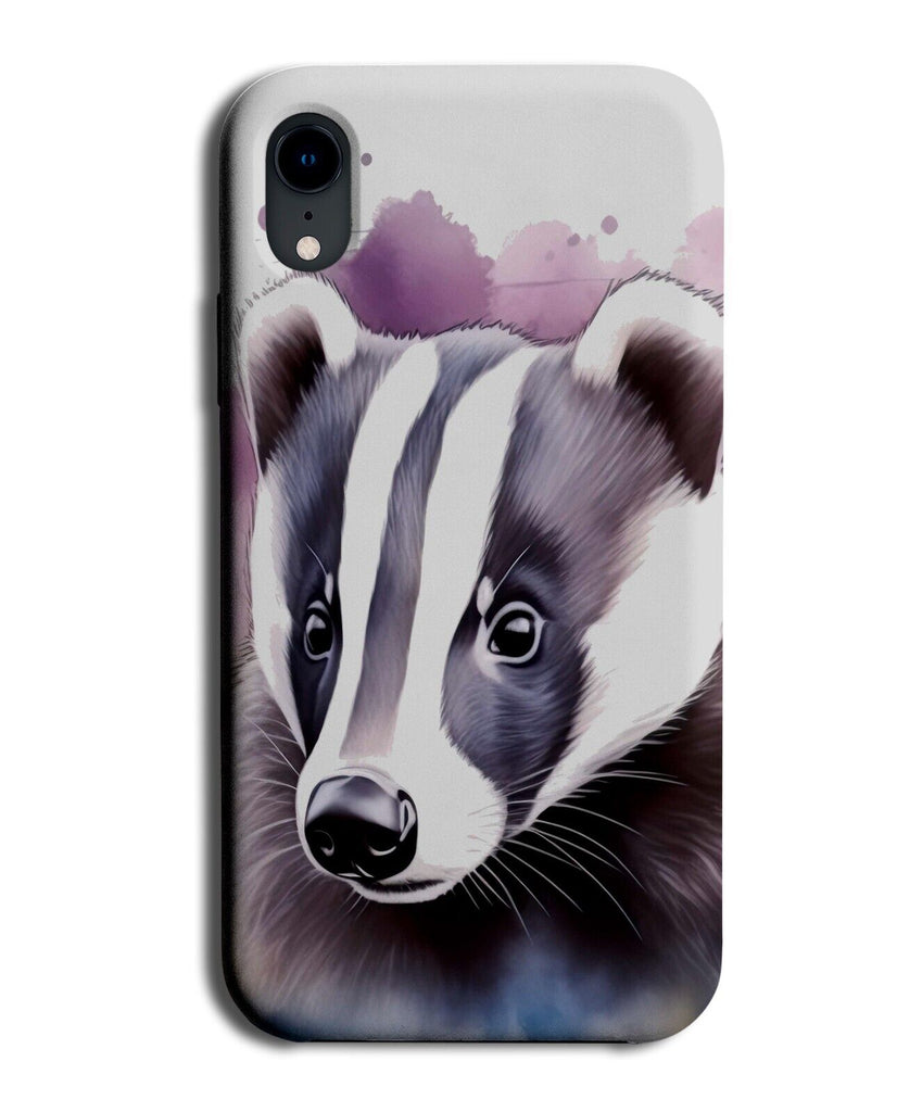 Watercolour Badger Face Phone Case Cover Art Artwork Painting Badgers Head DC17