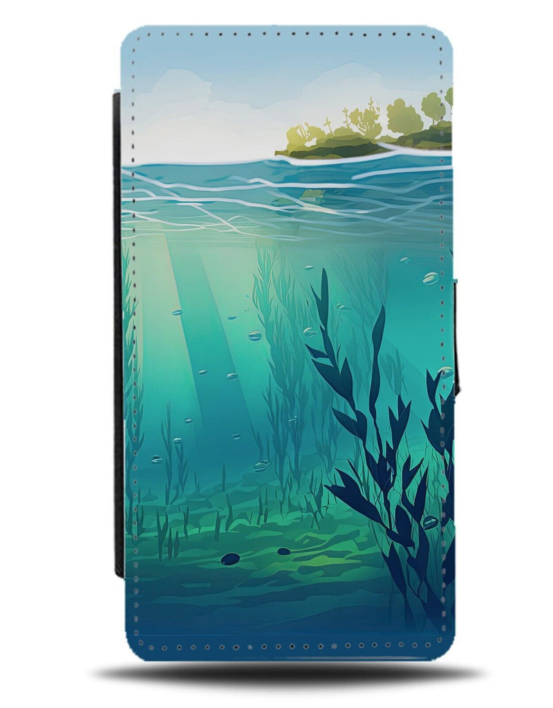 Under The Water Picture Flip Wallet Case Waters Seaweed Sea Weed Weeds Lake BC08