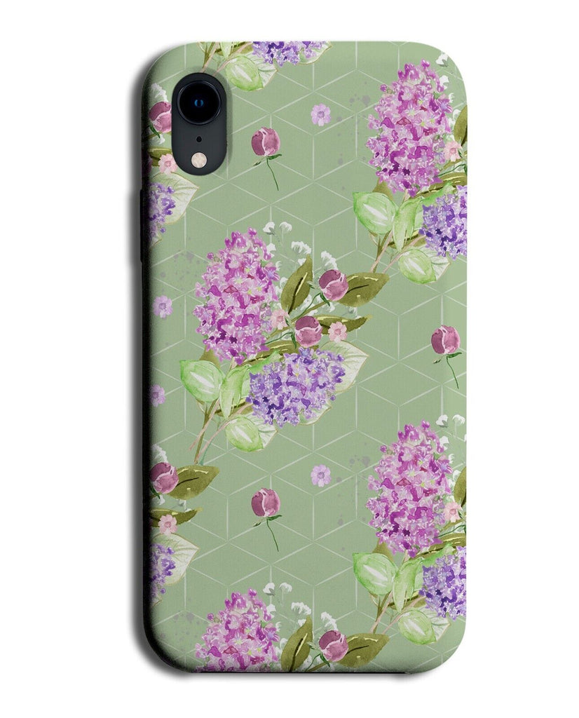 Lavender Flowers Cartoon Phone Case Cover Coloured Purple Floral Green AA87