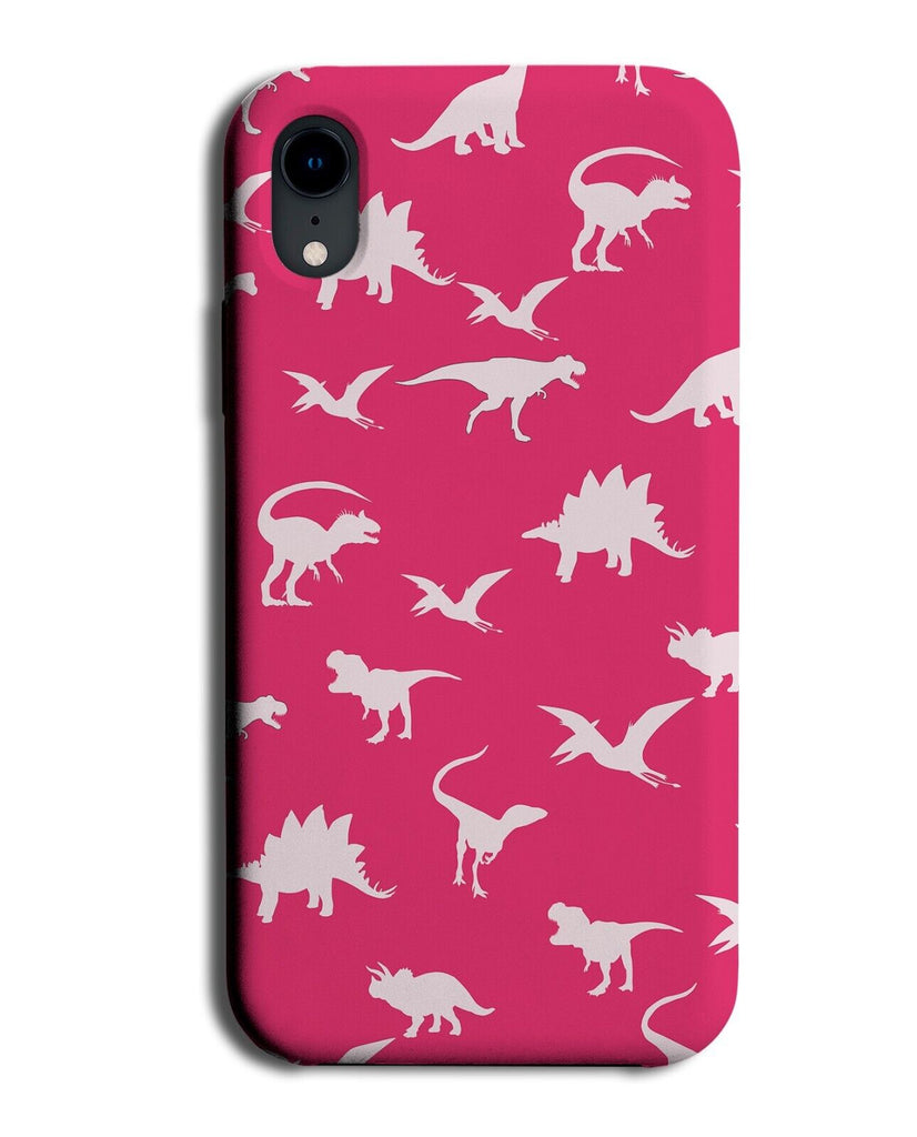 Hot Pink Dinosaur Shapes Phone Case Cover Dinosaurs Girls Kids Childrens AJ87