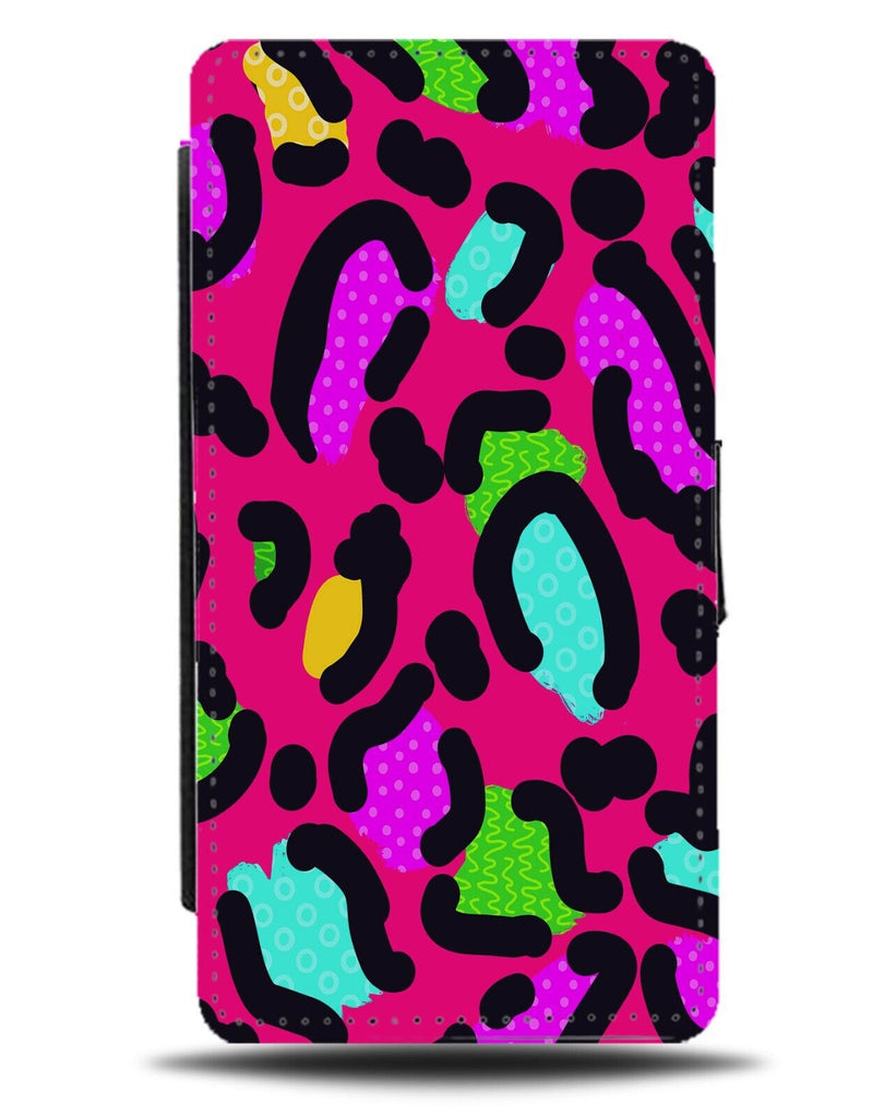 Vibrant Abstract Leopard Print Artwork Flip Wallet Case Animal Skin Colours AP68