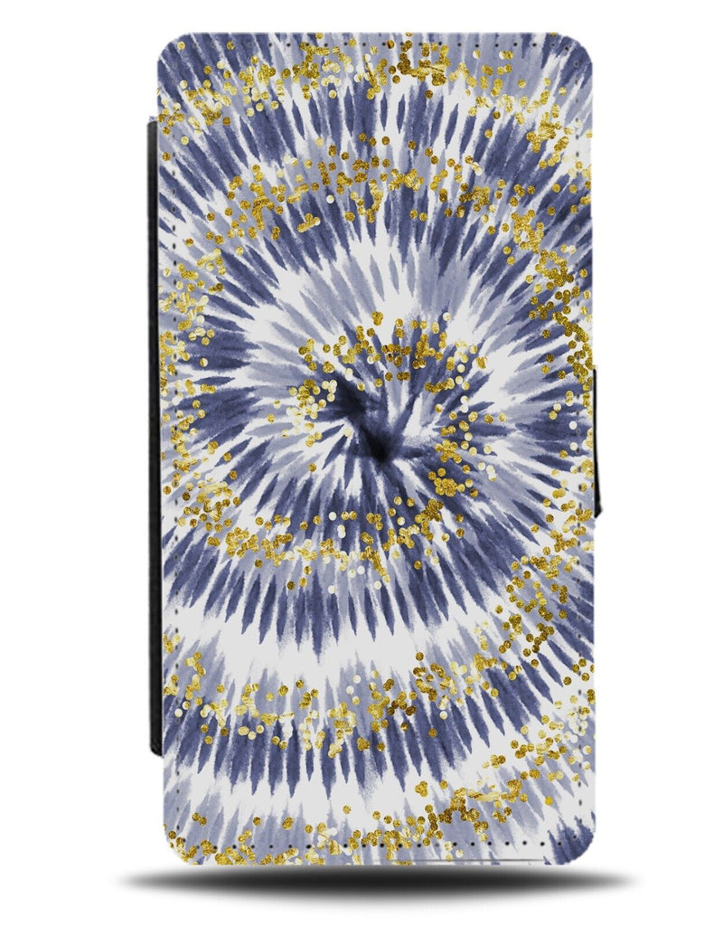 Purple and Gold Flip Wallet Case Golden Swirls Tie Dye Tye Die Hippy CR76