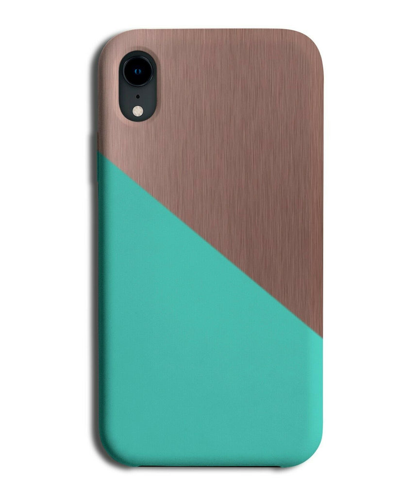 Rose Gold and Turquoise Green Phone Case Cover Dark Diagonal Strip i388