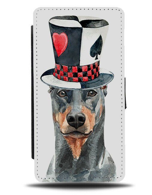 Dobermann Flip Wallet Phone Case Dog Dogs Photo Drawing Oil Painting K549