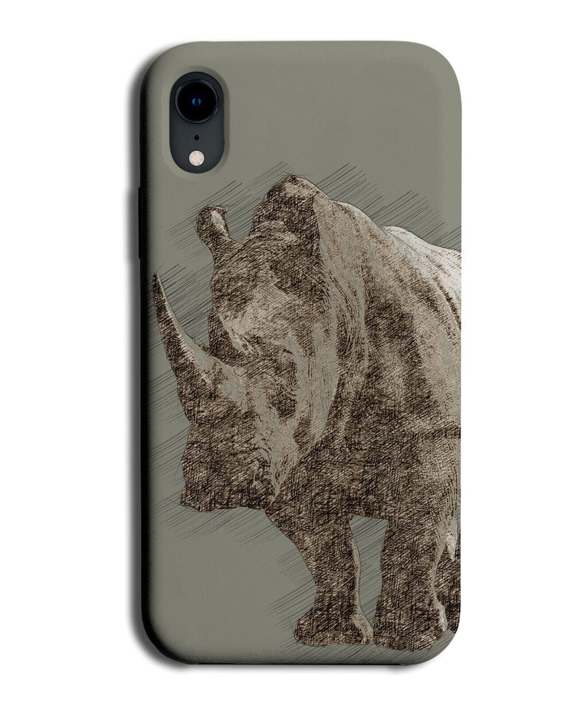 Artistic Rhino Style Phone Case Cover Rhinos Hand Drawn Design Print Rhyno CL86