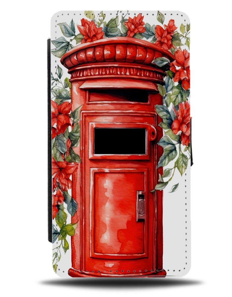 Red Letterbox Flip Wallet Case Letter Box British Post Posts Postbox Postal CZ33
