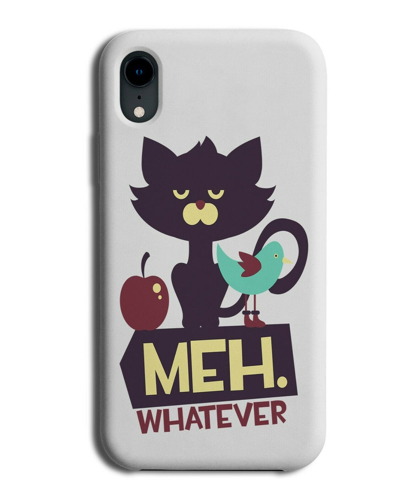 Funny Lazy Cat Phone Case Cover Cats Black Kids Meh Whatever Quote E461